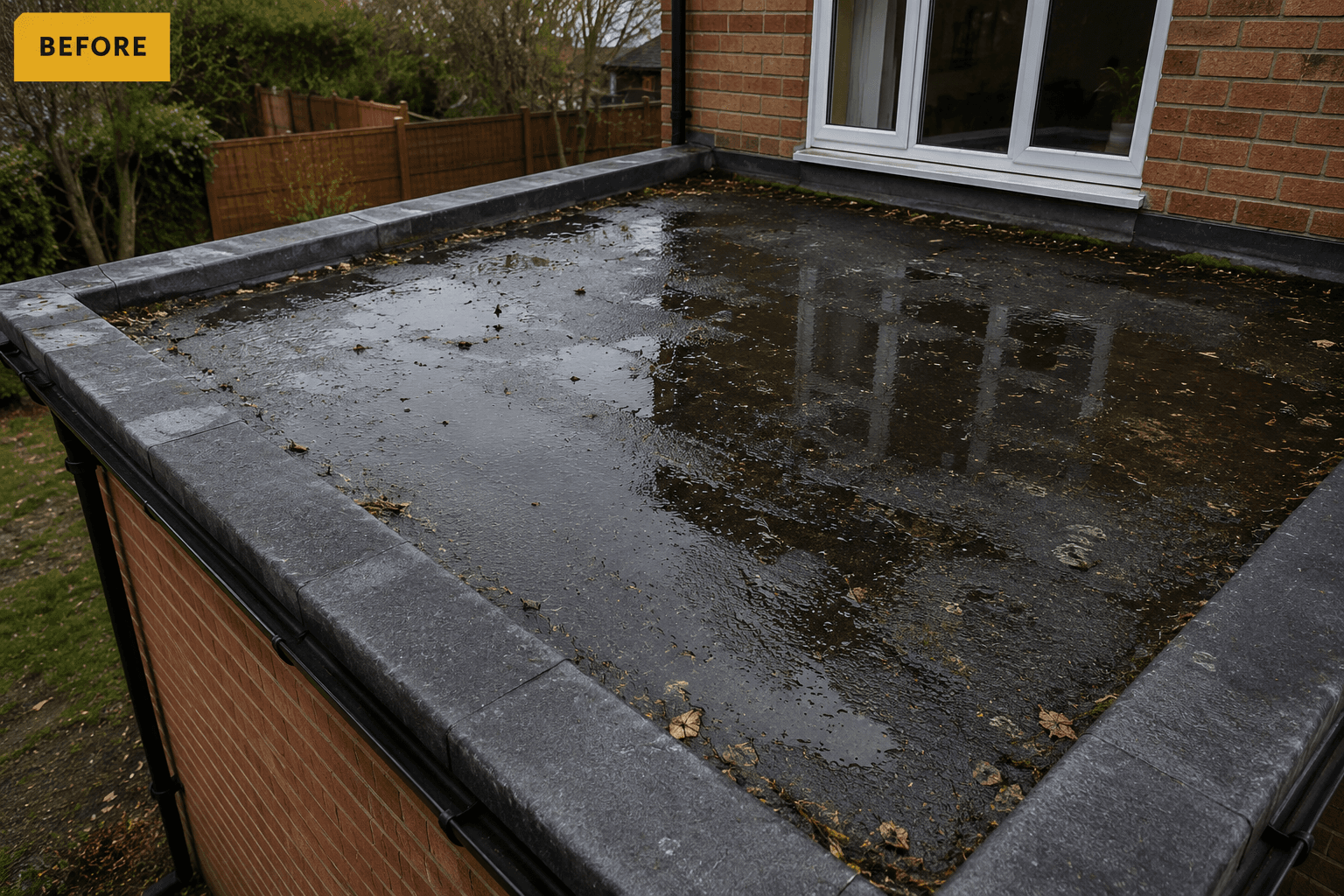 Flat Roof Transformation before