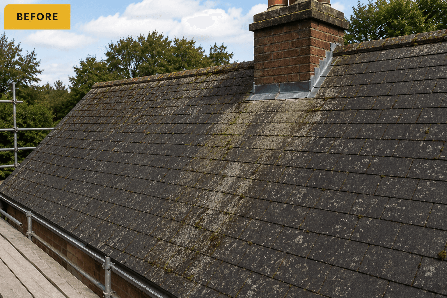 Slate Roof Replacement before